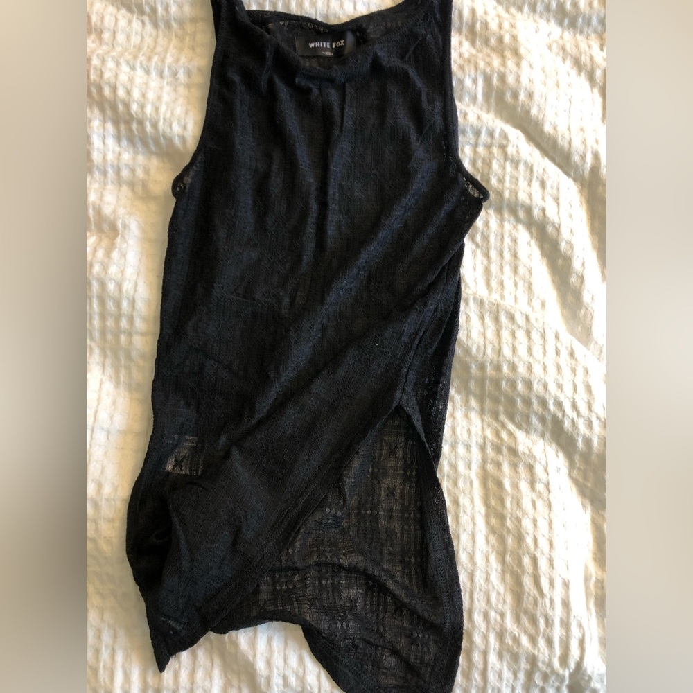 White Fox high neck tank top